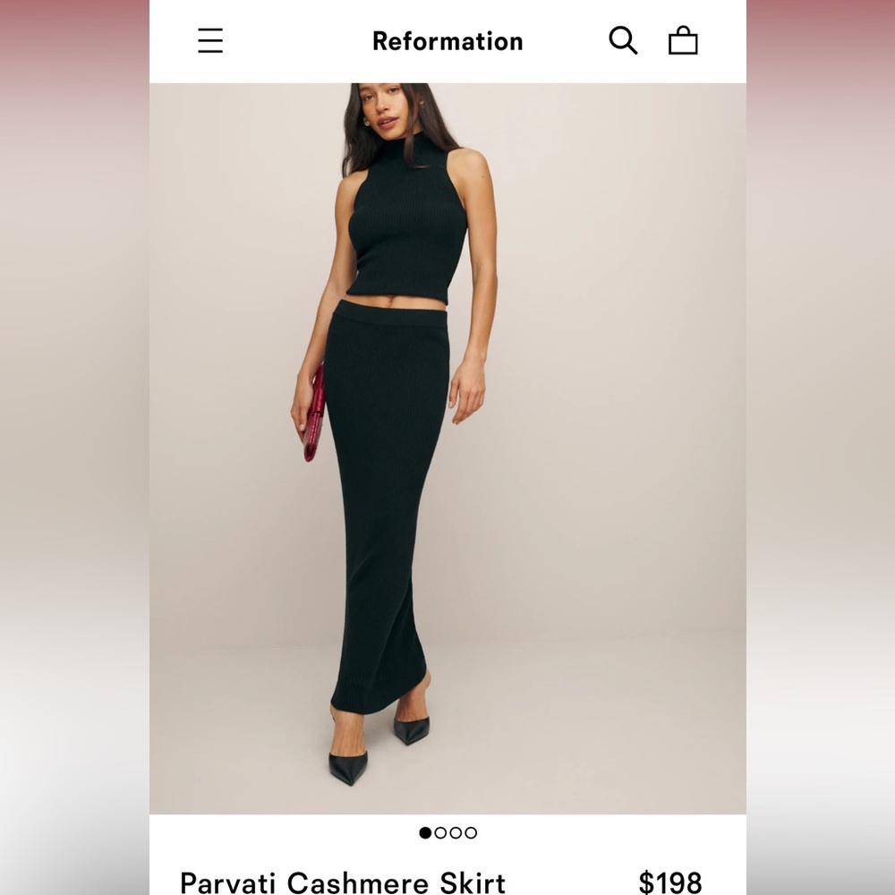 Reformation cashmere long skirt.